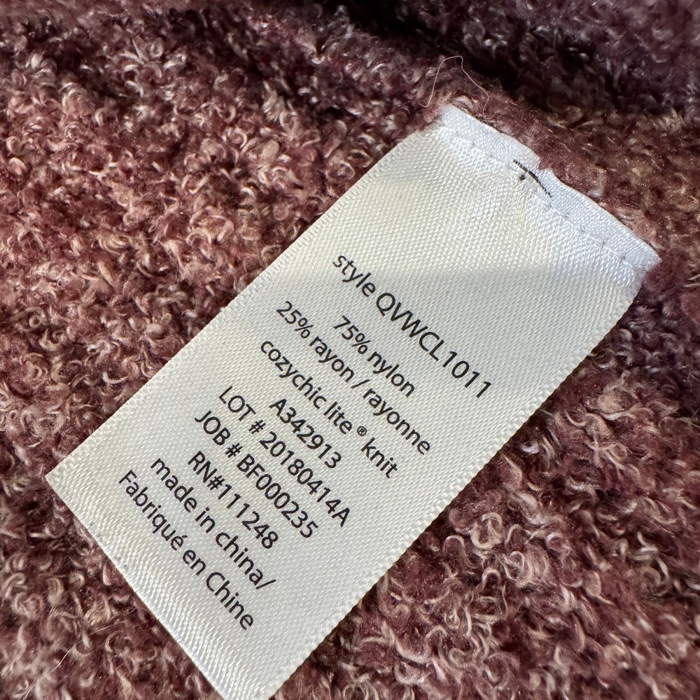 Barefoot Dreams CozyChic Lite Cardigan Duster XXS/XS Maroon Ribbed Long Sleeve - Picture 6 of 7